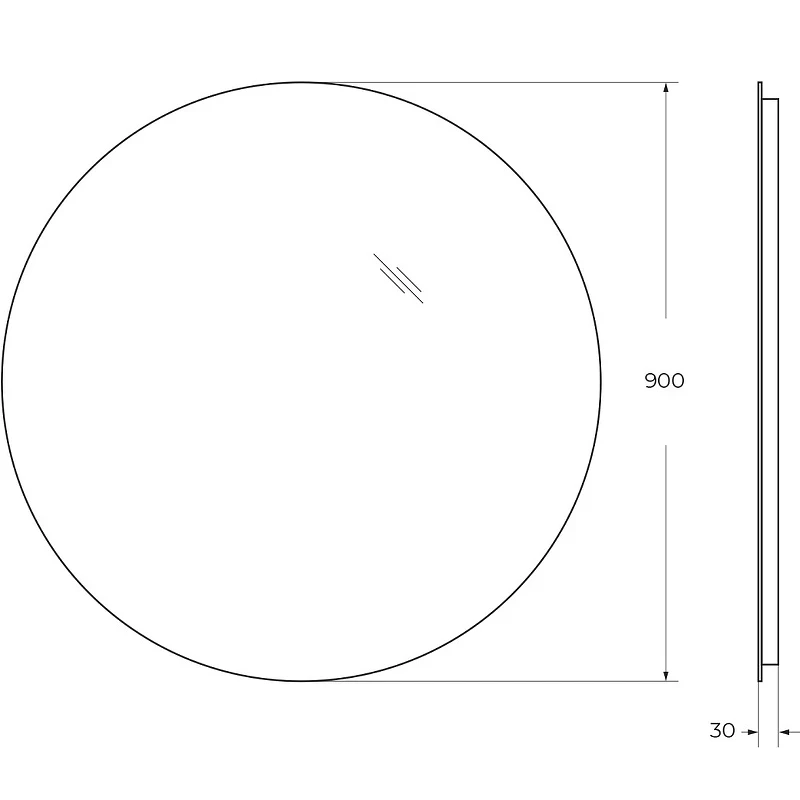 Зеркало BelBagno 90 SPC-INT-900-LED с подсветкой круглое стекло