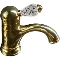 Смеситель для раковины Boheme Crystal 281-CRST Золото латунь