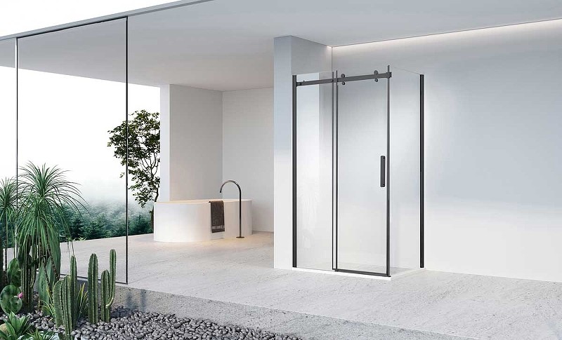 Душевой уголок Vincea Como-N 120x90 VSR-4CN9012CLB профиль Черный стекло прозрачное