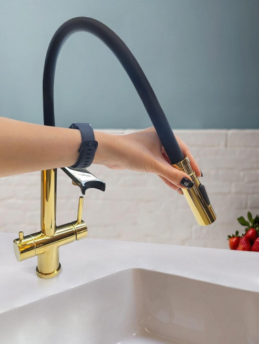 Смеситель для кухни AltroBagno Flusso 050205 Gl цвет Золото