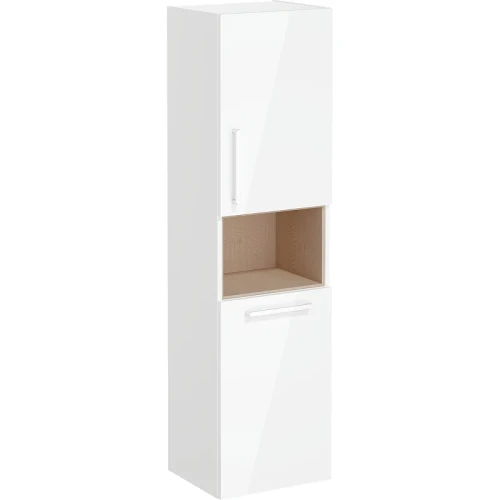 Шкаф пенал Vitra Root 40 R 66231 подвесной с бельевое корзиной Белый глянцевый МДФ / ЛДСП