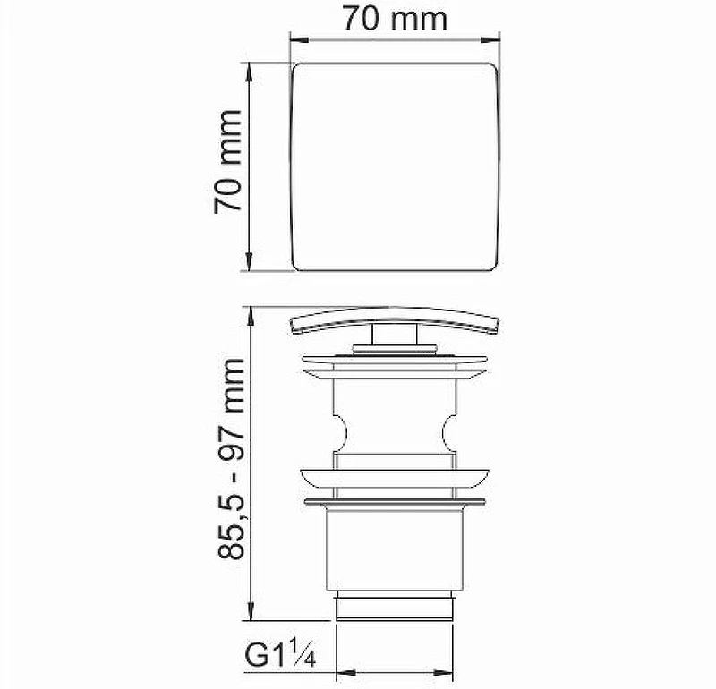 Донный клапан WasserKRAFT Abens A164 click-clack Черный матовый