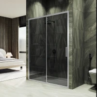 Душевая дверь Maybah Glass MGD-1284-5 1200x1950 раздвижная профиль Хром матовый стекло графитовое