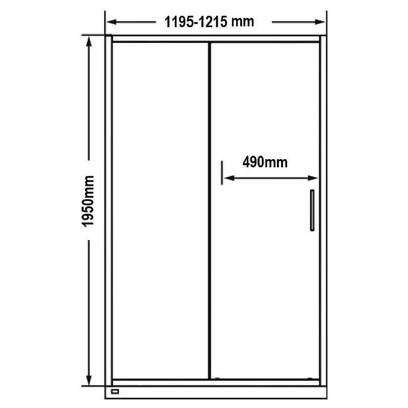 Душевая дверь Maybah Glass MGD-1284-5 1200x1950 раздвижная профиль Хром матовый стекло графитовое