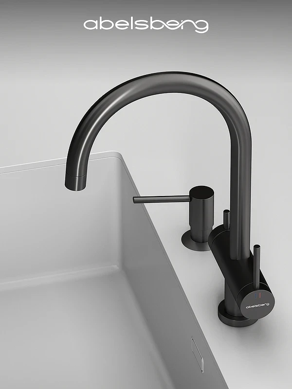 Смеситель для кухни Abelsberg Aera AWF70029GM цвет Космическая сталь