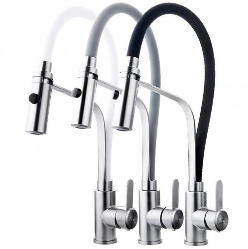 Смеситель для кухни Fashun A54112-8 цвет Сатин Белый