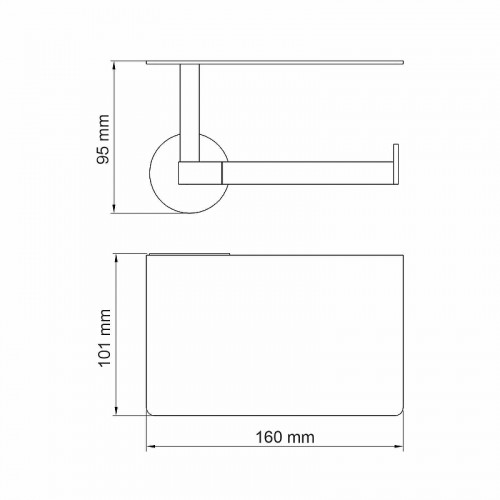 Держатель туалетной бумаги WasserKRAFT Asphe K-77725 с полкой цвет Розовое золото