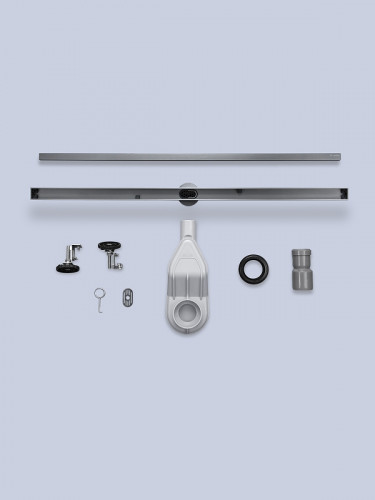 Душевой лоток AltroBagno Supremo 80 071235 GM с решеткой цвет Оружейная сталь / под плитку