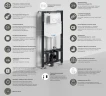 Инсталляция WasserKRAFT Aller 10TLT.010.ME.WH01 для унитаза с Белой клавишей смыва нержавеющая сталь