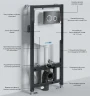 Инсталляция WasserKRAFT Aller 10TLT.010.ME.WH01 для унитаза с Белой клавишей смыва нержавеющая сталь