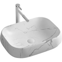 Раковина-чаша Ceruttispa 57 CR0086 MMW2 СТ9548 Белый матовый мрамор фарфор накладная