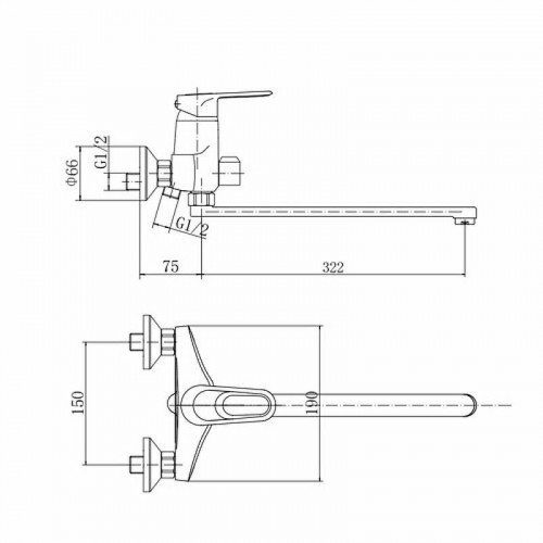 Смеситель для ванны Fashun A2204 универсальный цвет Хром