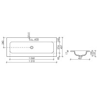 Раковина Ceramicanova Grace 120 CN7017 Белая фарфор полувстраиваемая