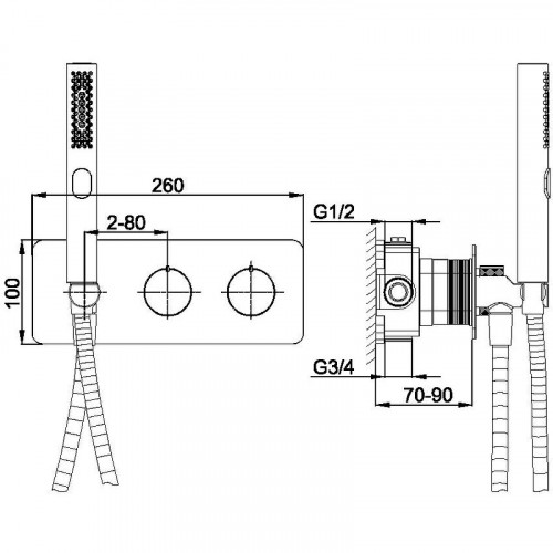 Смеситель для душа Allen Brau Liberty 5.33009-00 Хром латунь встраиваемый