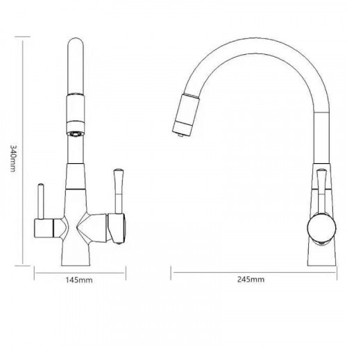 Смеситель для кухни Savol S-L1806H-02 цвет Черный Белый