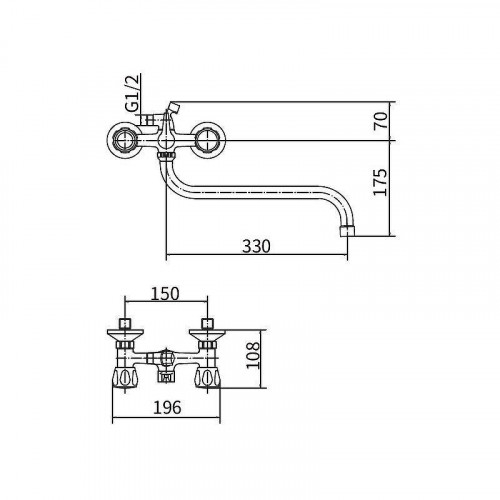 Смеситель для ванны Plstart PL2210 универсальный цвет Хром