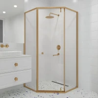 Душевой уголок RGW Hotel 100x100 350608800-16 профиль цвет Золото brush стекло прозрачное