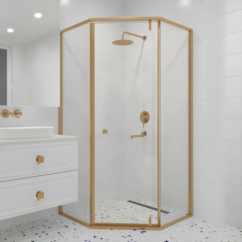 Душевой уголок RGW Hotel 100x100 350608800-16 профиль цвет Золото brush стекло прозрачное