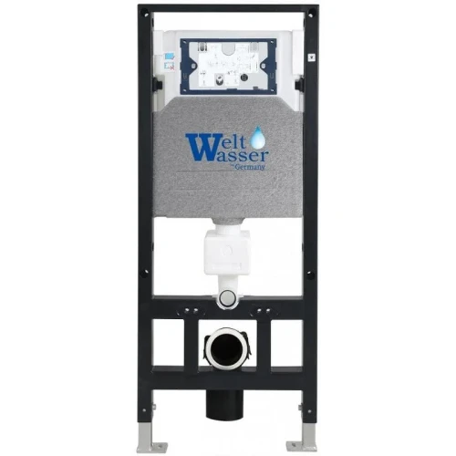 Комплект унитаза с инсталляцией WeltWasser AMBERG 506 + GELBACH 043 MT-BL + AMBERG RD-BL 10000011985 цвет Черный матовый с сиденьем Микролифт и клавишей смыва цвет Черный