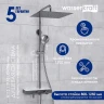 Душевая система WasserKRAFT A113.119.101.CH Thermo с термостатом Хром Белая латунь на стену