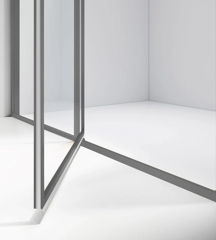 Душевой уголок Vincea Slim 8mm 90х120 VSR-4SLP9012CLGM профиль Вороненая сталь стекло прозрачное