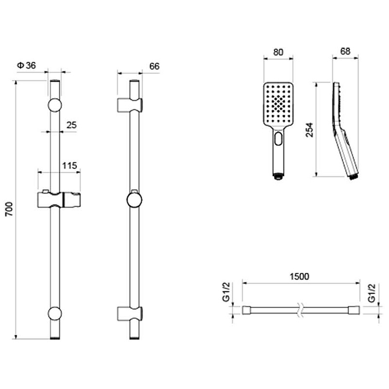 Комплект смесителей Aquatek Лира AQ1430CR Хром латунь