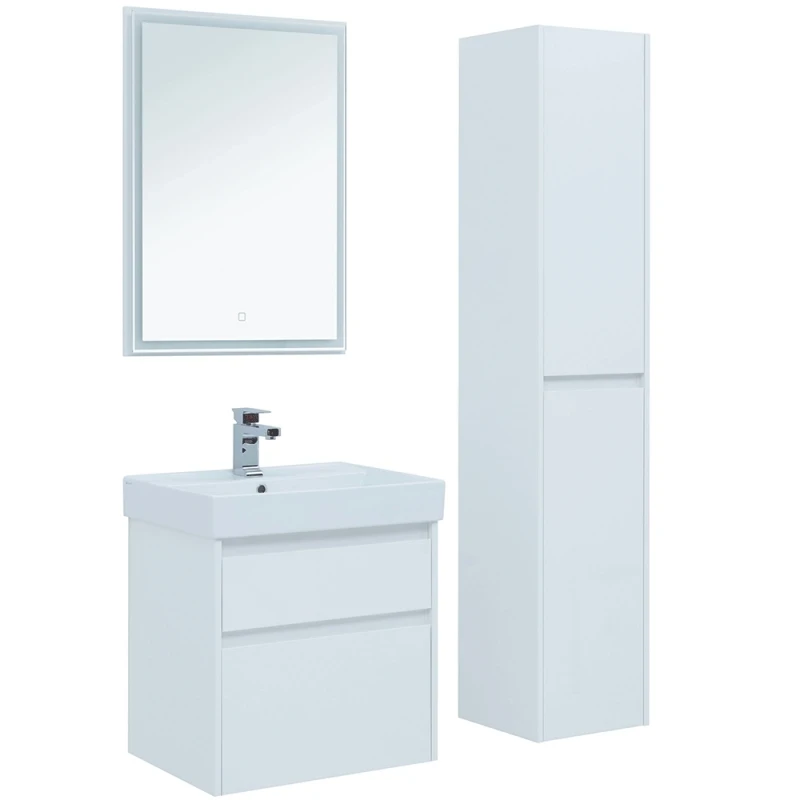 Зеркало Aquanet Nova Lite 60 242620 с подсветкой Белое МДФ / ЛДСП, стекло