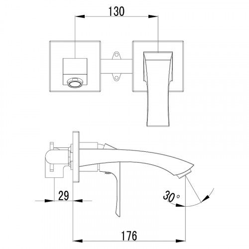 Смеситель для раковины Lemark Unit LM4526C Хром латунь встраиваемый