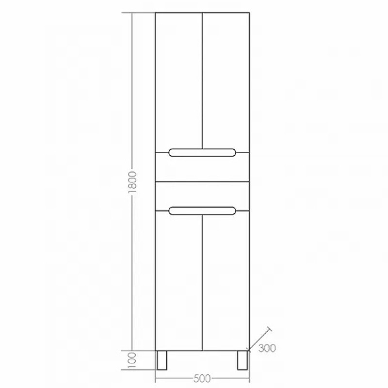 Шкаф пенал СанТа Лондон 50 524010 Белый МДФ / ЛДСП