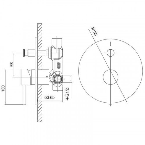 Смеситель для душа Caprigo Don 53-051-CRM Хром