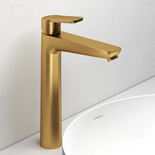 Смеситель для раковины Abelsberg Lineara UNF23509BG цвет Королевское золото
