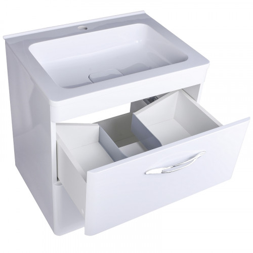 Тумба под раковину Style Line Каре 80 СС-00002270 Люкс Plus подвесная Белый МДФ / ЛДСП