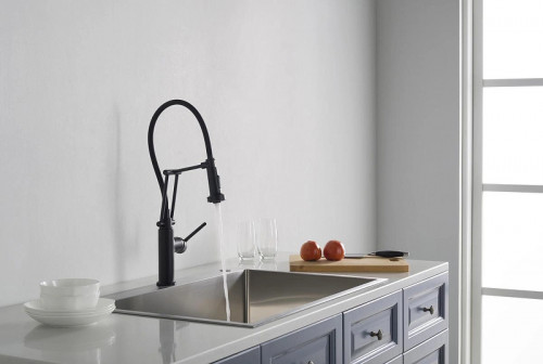 Смеситель для кухни Aquatek Европа AQ1388MB Черный матовый латунь