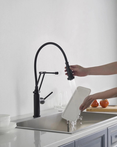 Смеситель для кухни Aquatek Европа AQ1388MB Черный матовый латунь