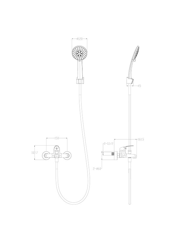 Смеситель для ванны Wonzon & Woghand WW-4530-CR цвет Хром