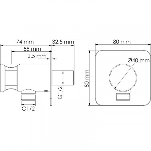 Шланговое подключение WasserKRAFT Neckar A280 Золото глянцевое латунь на стену
