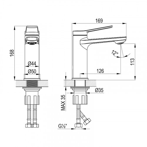 Смеситель для раковины Rossinka RS20 RS20-11 цвет Хром