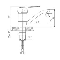 Смеситель для кухни Haiba HB4504-2 Хром