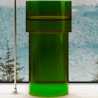 Раковина Abber Kristall 45 AT2701Emerald-H Зеленая полиэфирная смола напольный
