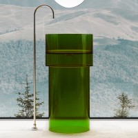 Раковина Abber Kristall 45 AT2701Emerald-H Зеленая полиэфирная смола напольный