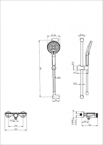 Смеситель для душа Wonzon &amp; Woghand WW-B2052-A-CR с термостатом цвет Хром