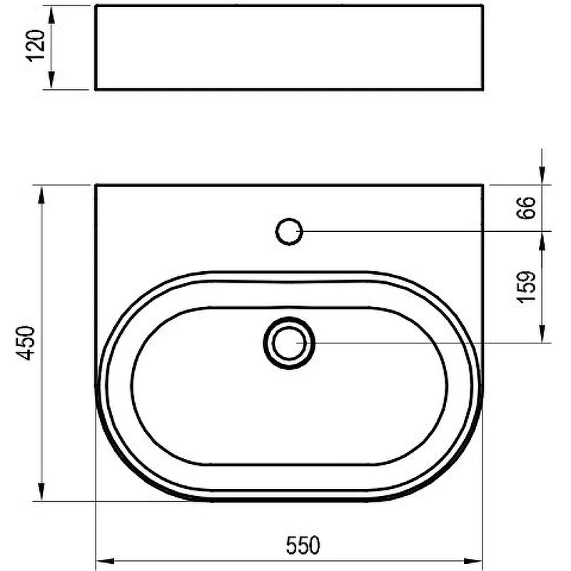 Раковина Ravak Ceramic Slim Wall O 55 XJX01155004 Белая накладная