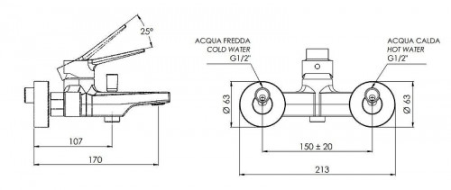 Смеситель для ванны Remer Slash Dot SL02NO цвет Черный матовый