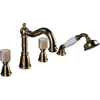 Смеситель на борт ванны Boheme Royal Cristal 395-Royal Золото латунь