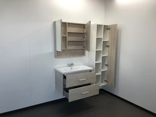 Зеркальный шкаф Comforty Парма 80 00004143489 Дуб дымчатый МДФ / ЛДСП, стекло