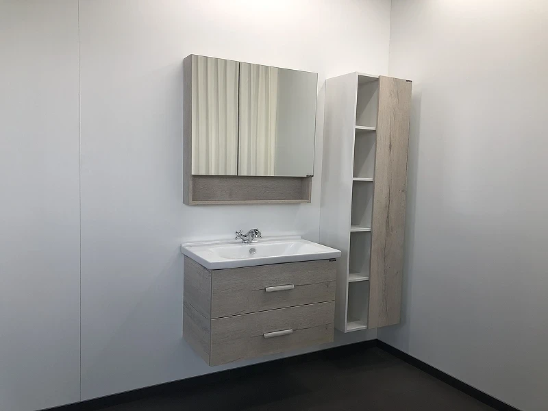 Зеркальный шкаф Comforty Парма 80 00004143489 Дуб дымчатый МДФ / ЛДСП, стекло