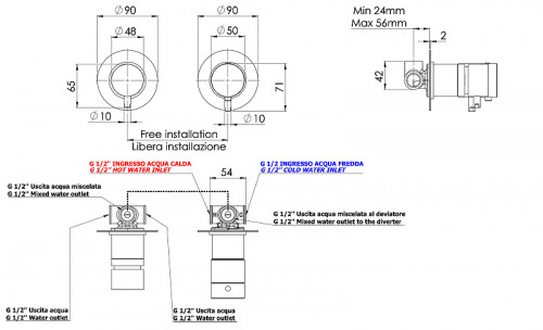 Смеситель для душа Remer X Style XT96 с термостатом цвет Хром