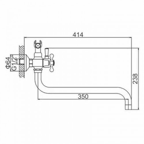 Смеситель для ванны Ledeme H19 2619-2L универсальный Хром