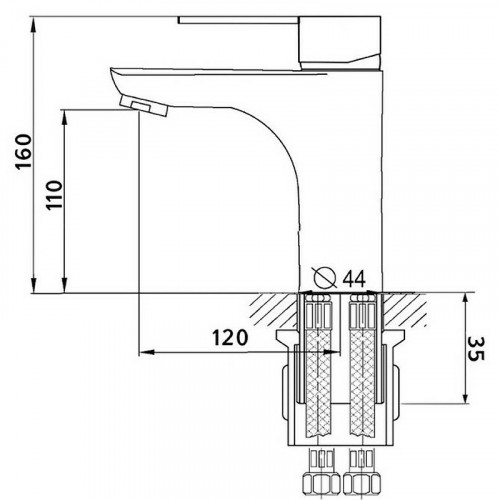 Смеситель для раковины Aringa Рейн AR02008WH Белый латунь