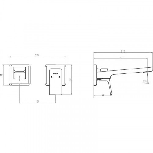 Смеситель для раковины E.C.A. Tiera 102167605EX-KK Хром латунь встраиваемый